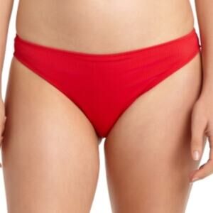 California Waves RED Ribbed  Bikini Swim Bottom